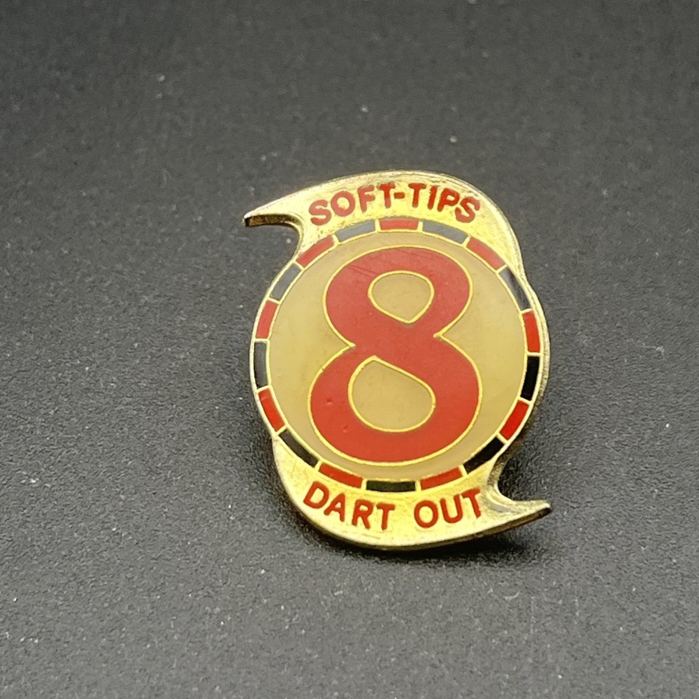 National Dart Association NDA Soft-Tips 8 Dart Out Lapel Hat Pin